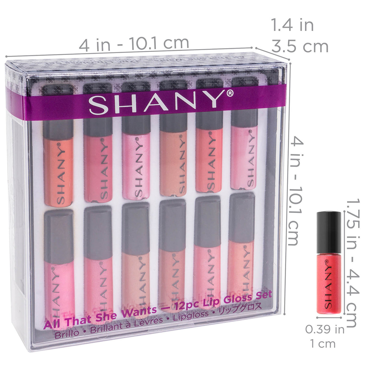 SHANY All That She Wants Multi Colored Lip Gloss Set - MULTI-COLOR - ITEM# SH-LPGL-SET2 - Best seller in cosmetics LIP SETS category