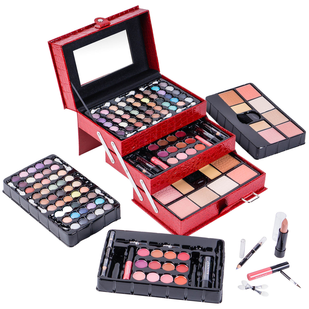 SHANY All In One Makeup Set, Eyeshadow, Blushes, Face Powder, Lipstick , Eye liners, Make up Pencils and Cosmetics Mirror - Makeup Kit With Reusable Storage Beauty Box - SHOP  - MAKEUP SETS - ITEM# SH-2012-PARENT