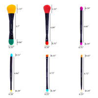 SHANY LUNA 6 PC Double Sided Travel Brush Set - LUNA - ITEM# SH-BR001-BK - Best seller in cosmetics BRUSH SETS category