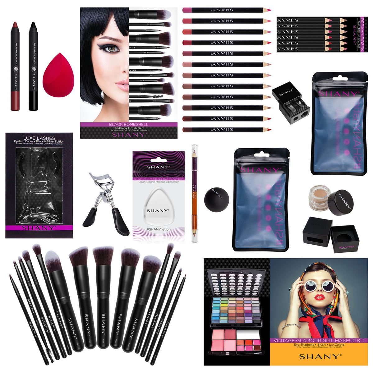 SHANY Holiday Makeup Bundle Set - Slay - SLAY - ITEM# SH-BUNDLE-7 - Makeup set train case Pre teen teens makeup set,first makeup set girls makeup 6 7 8 9 10 years old,Holiday Gift Set Beginner Makeup tools brush sets,Mothers day gift makeup for her women best gift,Christmas gift Dress-Up Toy pretend Makeup kit set - UPC# 700645942177