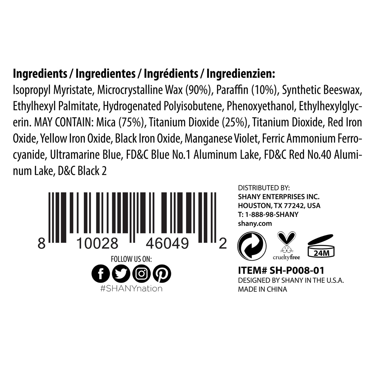 SHANY SLIM LINER EYE PENCIL - COTTON