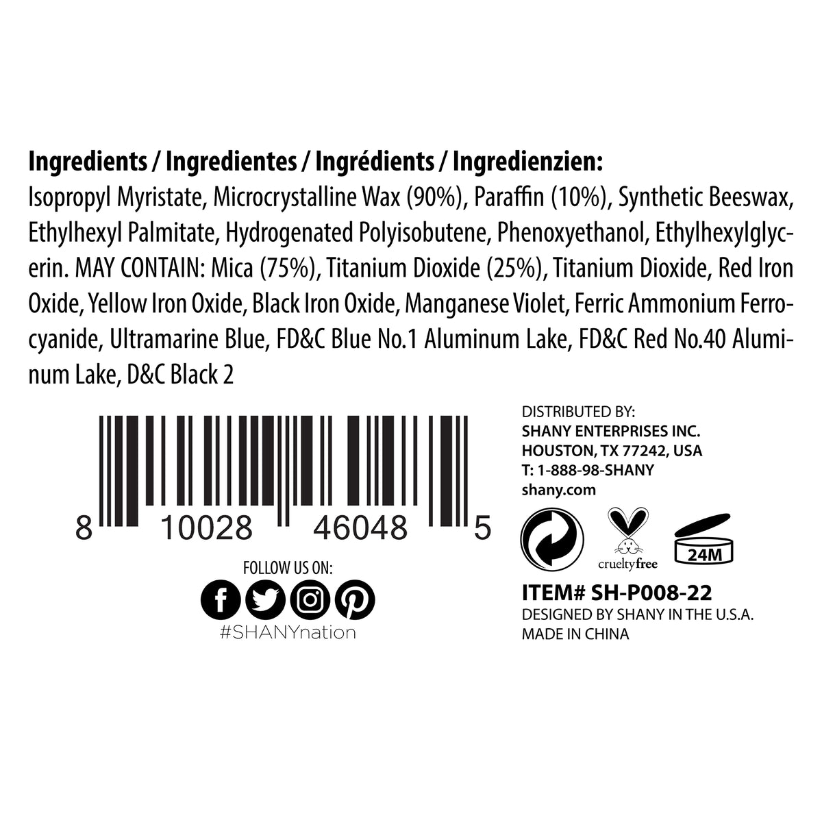 SHANY SLIM LINER EYE PENCIL - LEGEND