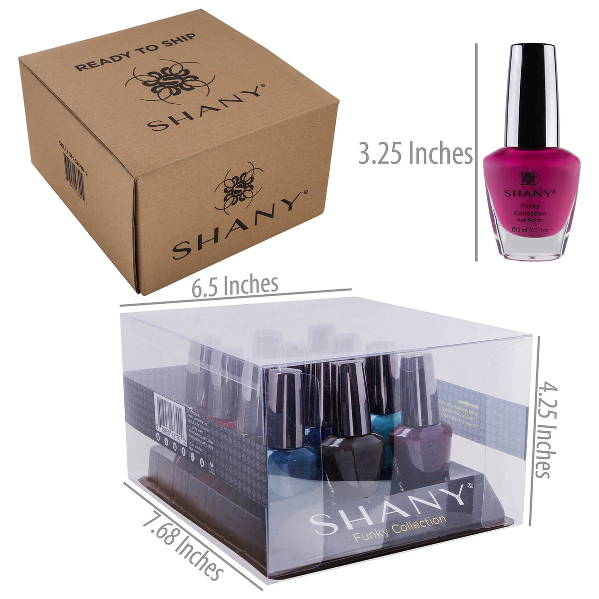 SHANY DIY 12 Colors Trendy Nail Polish Set - Funky - FUNKY - ITEM# SH-SHNN-2 - Best seller in cosmetics NAIL POLISH category