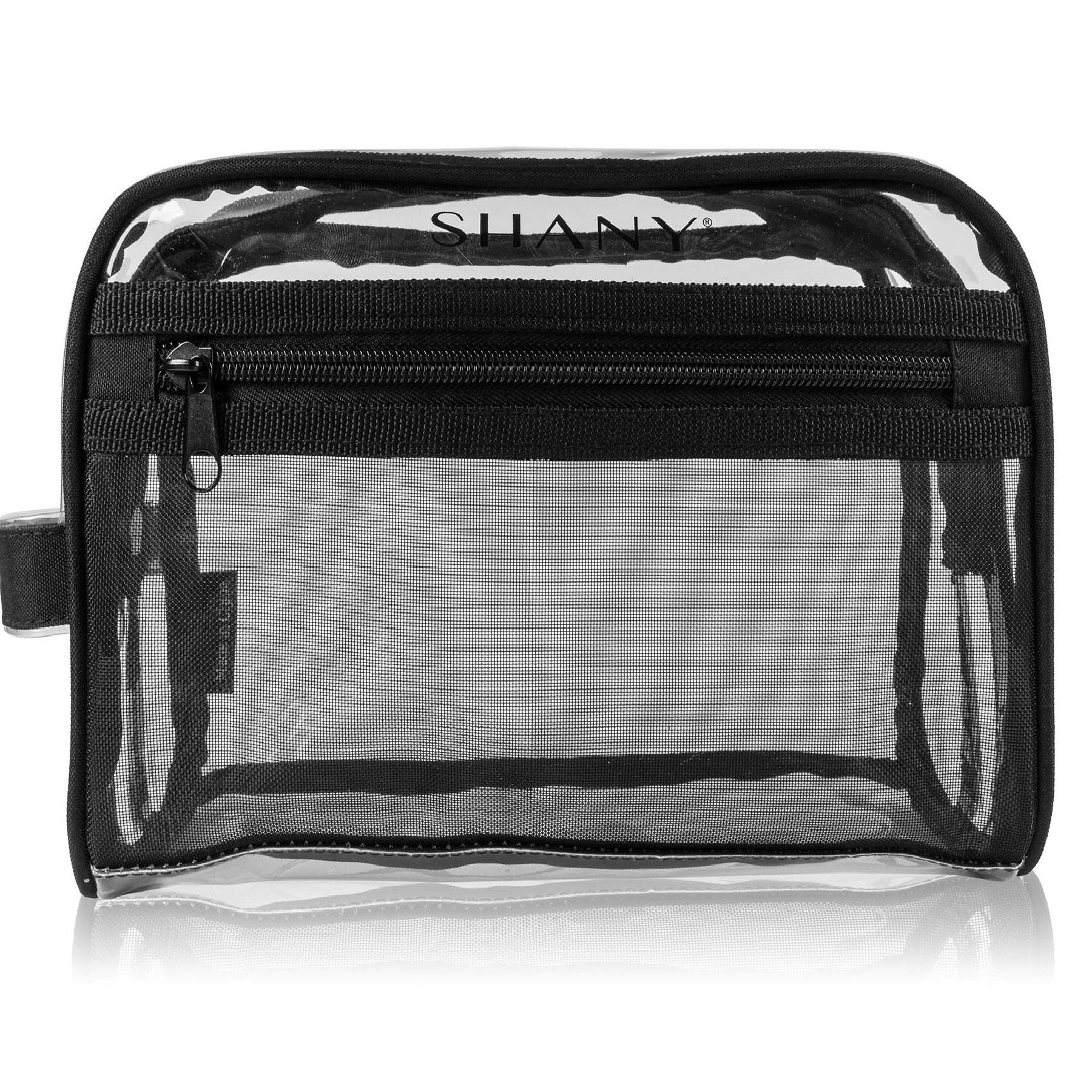 SHANY Clear Toiletry Makeup Bag Black Mesh - Main Image