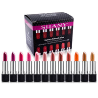 SHANY Slick & Shine Multi-Colored Lipstick Set - 12 Matte Lip Colors Long Lasting & Moisturizing Lip Shades In A Premium Packaging Gift Box with Vitamin E and Aloe Vera. - SHOP  - LIPSTICKS - ITEM# SH0012LP