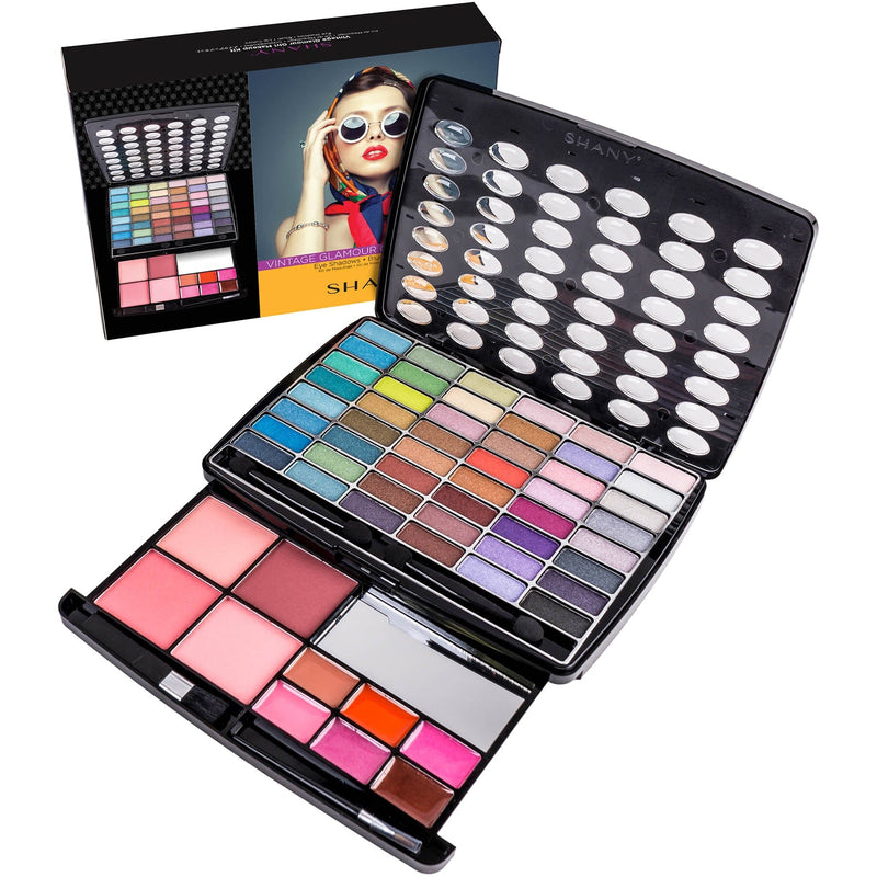 SHANY Glamour Girl Makeup Kit Eyeshadow Palette with Eyeshadows , Blushes, Lipstick Lip-gloss , Makeup Mirror, Makeup applicators, Premium Gift Packaging - Vintage - SHOP  - MAKEUP SETS - ITEM# SH130