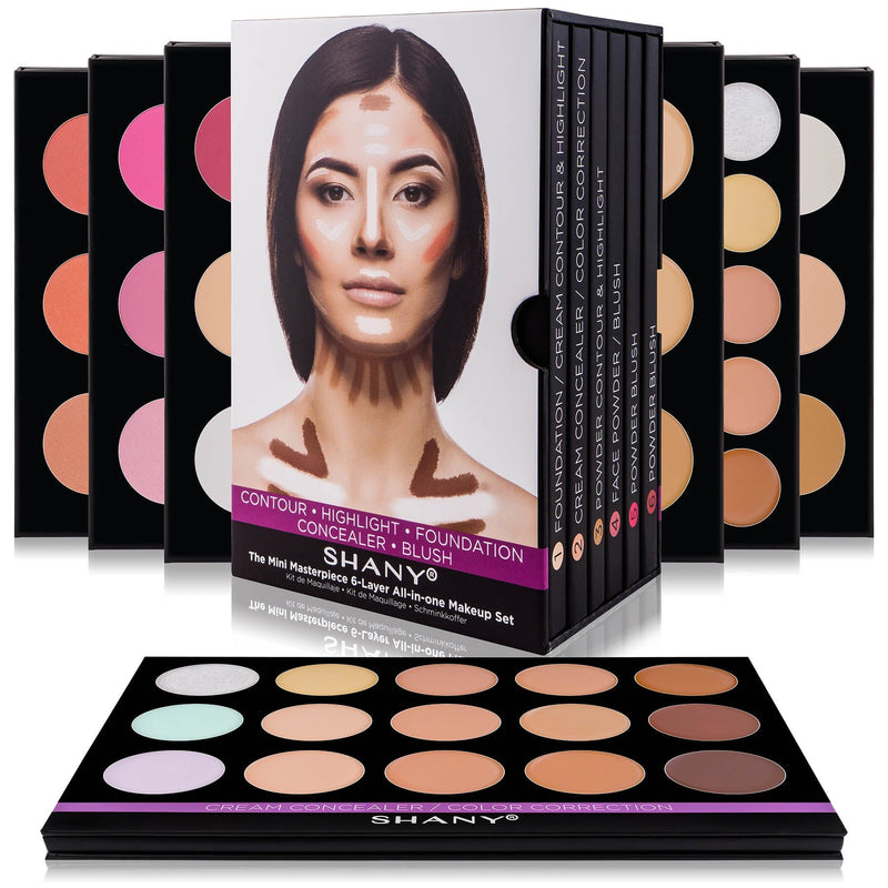 SHANY The Mini Masterpiece 6 Layers Makeup Foundation, Concealer, Camouflage, Contour , Blush and Face Cosmetics - 6 Make up Kits Palettes - SHOP  - MAKEUP SETS - ITEM# SH-6L