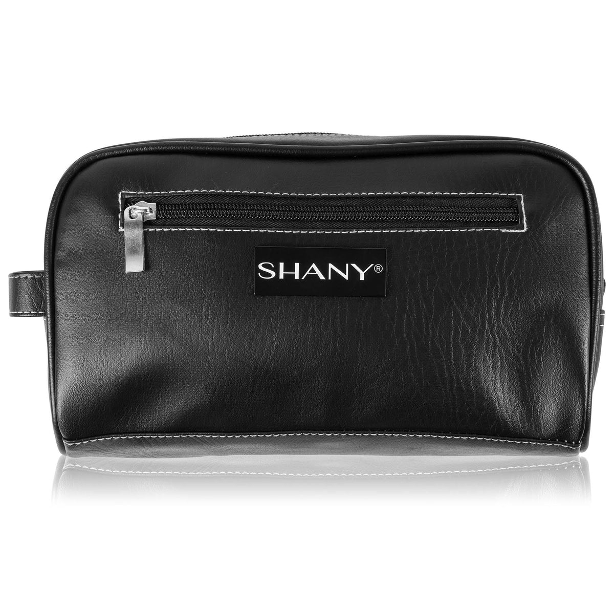 SHANY Unisex Toiletry Travel Dopp Kit Black Leatherette - BLACK LEATHERETTE - ITEM# SH-NT1004-BK - mens toiletry travel bag Canvas Vintage Dopp Kit,Travel makeup women girls train case box storage,Shaving Grooming bag storage bag toiletry bag TSA,Portable Shaving Bag gift for men him father son,Toiletry Organizer Hygiene Bag Unisex makeup bag - UPC# 700645941859