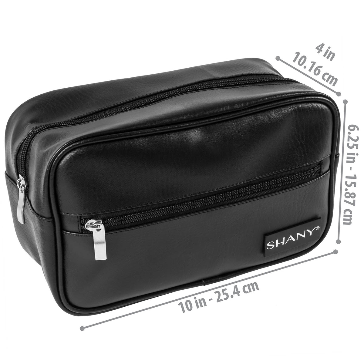 SHANY Unisex Toiletry Travel Dopp Kit - Black PU - BLACK PU - ITEM# SH-NT1005-BK - Best seller in cosmetics TRAVEL BAGS category