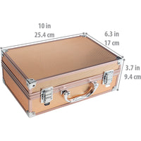 SHANY Makeup Train Case Aluminum Makeup Set - Rose Gold - ROSE GOLD - ITEM# SH-10402-RG - Best seller in cosmetics MAKEUP SETS category