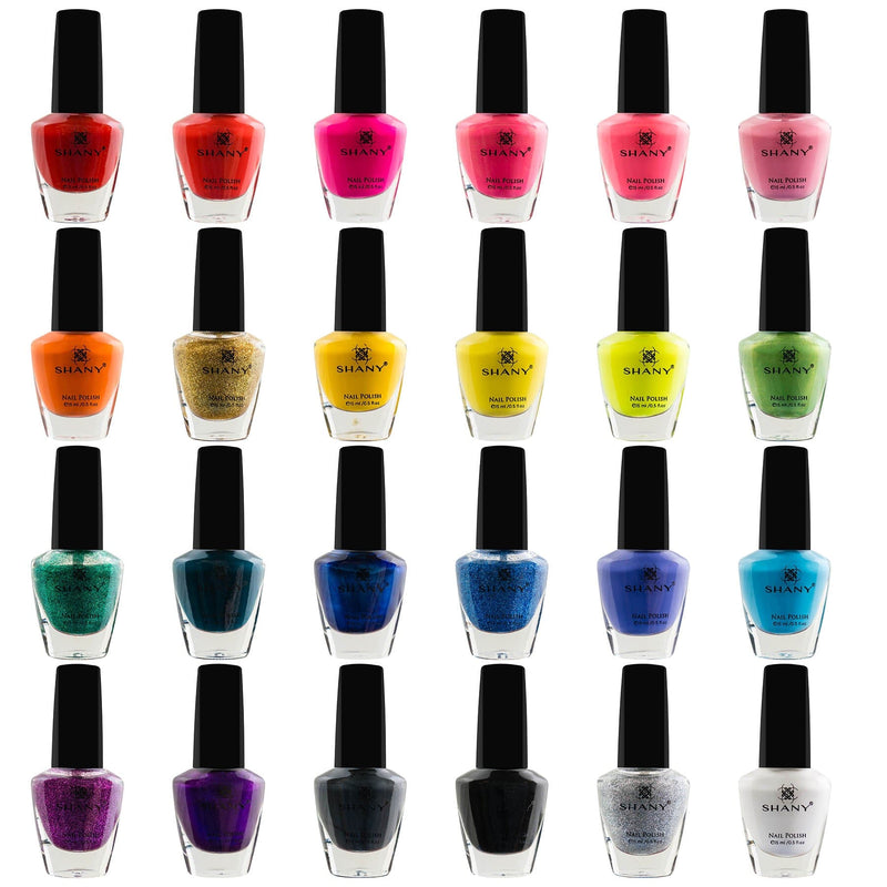 SHANY Cosmopolitan DIY Nail Polish set - Nail Lacquer Quick Dry, Full Size, Vibrant, Colorful, Trendy, Glitter, Glossy, Metallic, Matte Nail Art Nail Shades - 24 Colors Nail Polish Bulk - SHOP  - NAIL POLISH - ITEM# SH-SHNN020-01