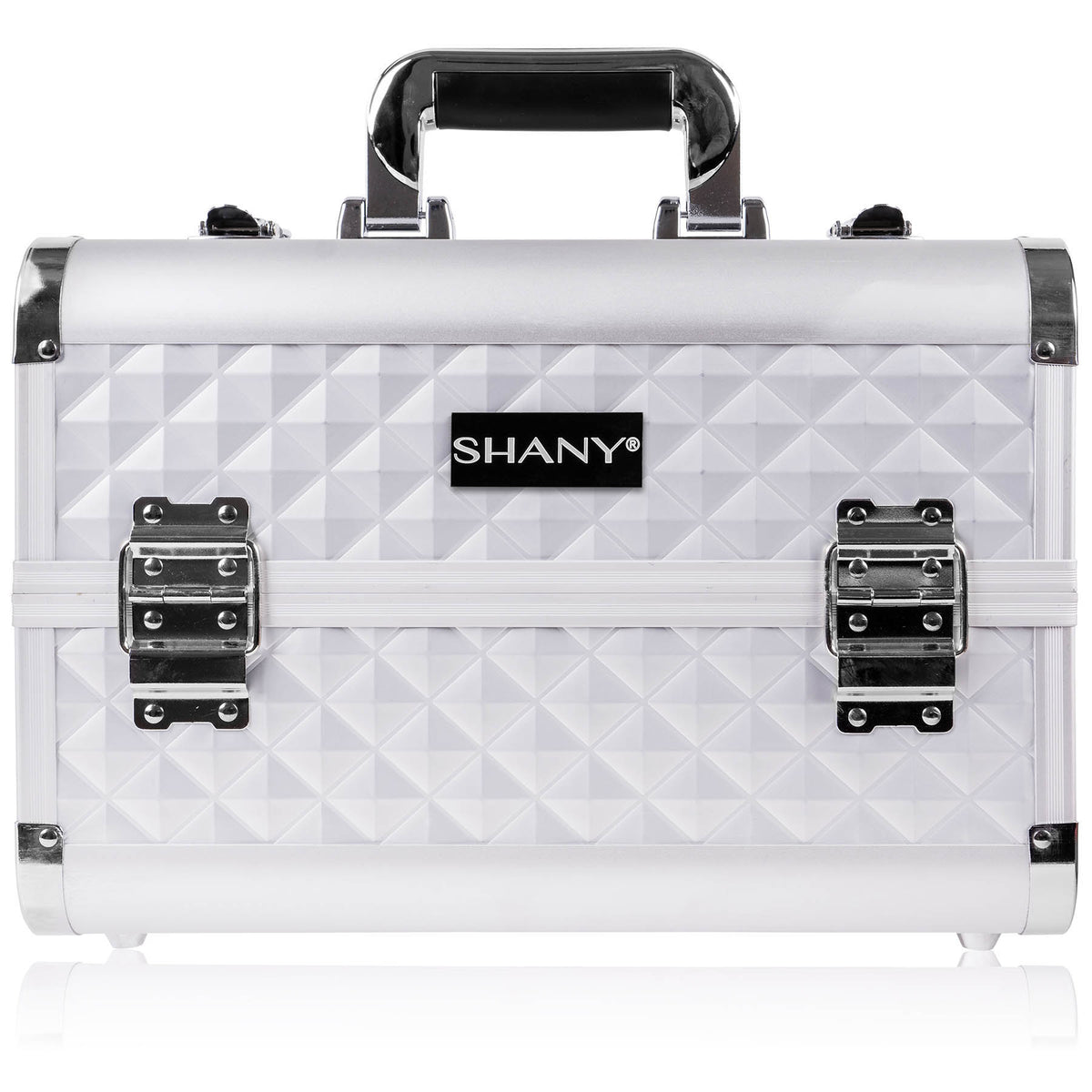 SHANY Fantasy Collection Makeup Train Case - Silver - SILVER - ITEM# SH-C20-SL - Makeup train cases bag organizer storage women kit,Professional large mini travel rolling toiletry,Joligrace ollieroo seya soho cosmetics holder box,Salon brush artist high quality water resistant,Portable carry trolley lipstic luggage lock key - UPC# 030955521794