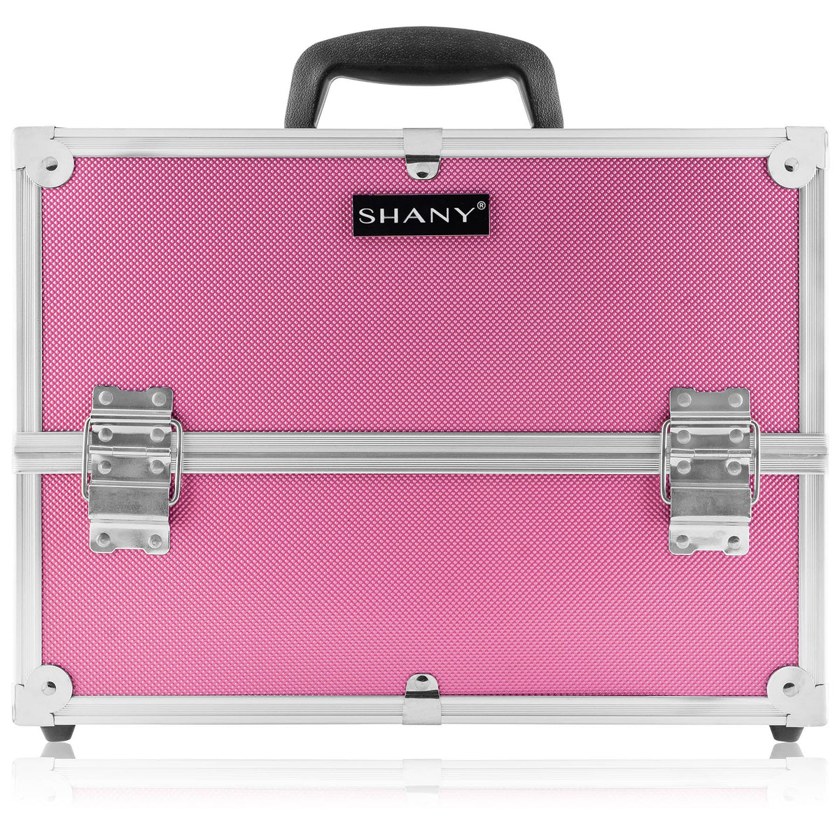 SHANY Essential Pro Makeup Train Case - Pink - PINK - ITEM# SH-C005-PK - Makeup train cases bag organizer storage women kit,Professional large mini travel rolling toiletry,Joligrace ollieroo seya soho cosmetics holder box,Salon brush artist high quality water resistant,Portable carry trolley lipstic luggage lock key - UPC# 765573985993