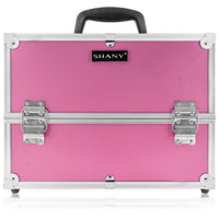 SHANY Essential Pro Makeup Train Case - Pink - PINK - ITEM# SH-C005-PK - Makeup train cases bag organizer storage women kit,Professional large mini travel rolling toiletry,Joligrace ollieroo seya soho cosmetics holder box,Salon brush artist high quality water resistant,Portable carry trolley lipstic luggage lock key - UPC# 765573985993