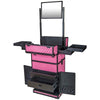 SHANY REBEL Series Trolley Makeup Case - Pink - PINK - ITEM# SH-REBEL-PK - Rolling cosmetics cases Makeup Case with wheels,Cosmetics trolley makeup artist case storage bag,Seya just case aluminum makeup case display set,professional makeup organizer gift idea Makeup bag,portable makeup carry on cosmetics organizer light - UPC# 723175177574