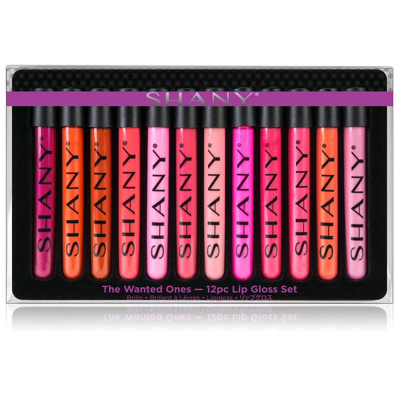 SHANY Lip Gloss Makeup Set, 12 Piece Professional Lip Color Collection with Shimmer and Pearl Finishes, Enriched w Aloe Vera Vitamin E, Long Lasting Glossy and Moisturizing Lip Luminizer - SHOP MULTI-COLORED - LIP SETS - ITEM# SH-LPGL-PARENT