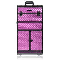 SHANY REBEL Series Pro Makeup Artists Rolling Train Case - Trolley Case - Charming Violet - SHOP PURPLE - ROLLING MAKEUP CASES - ITEM# SH-REBEL-PR