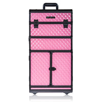 SHANY REBEL Series Pro Makeup Artists Rolling Train Case - Trolley Case - Provocative Rose - SHOP PINK - ROLLING MAKEUP CASES - ITEM# SH-REBEL-PK