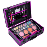 SHANY Makeup Train Case Aluminum Makeup Set - Purple - PURPLE - ITEM# SH-10402-PR - Makeup set train case Pre teen teens makeup set,first makeup set girls makeup 6 7 8 9 10 years old,Holiday Gift Set Beginner Makeup tools brush sets,Mothers day gift makeup for her women best gift,Christmas gift Dress-Up Toy pretend Makeup kit set - UPC# 700645935056