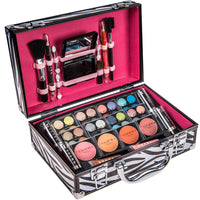 SHANY Makeup Train Case Aluminum Makeup Set - Zebra - ZEBRA - ITEM# SH-10402-ZB - Makeup set train case Pre teen teens makeup set,first makeup set girls makeup 6 7 8 9 10 years old,Holiday Gift Set Beginner Makeup tools brush sets,67 41 teen preteen make up bundle all in one case,Christmas gift Dress-Up Toy pretend Makeup kit set - UPC# 723175178519