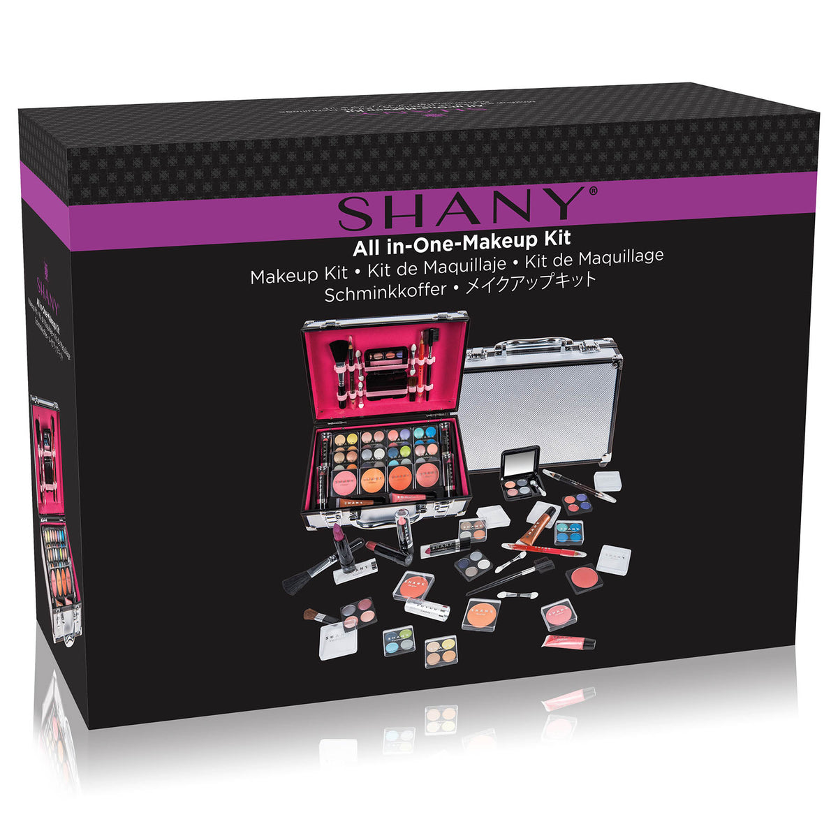 SHANY Makeup Train Case Aluminum Makeup Set - Silver - SILVER - ITEM# SH-10402 - Makeup set train case Pre teen teens makeup set,first makeup set girls makeup 6 7 8 9 10 years old,Holiday Gift Set Beginner Makeup tools brush sets,67 41 teen preteen make up bundle all in one case,Christmas gift Dress-Up Toy pretend Makeup kit set - UPC# 723175178465