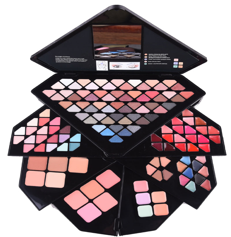 SHANY All in One Color Vibe Makeup Set - 80 Eyeshadows, 20 Lip Colors, 10 Eye Creams, 5 Eye brow makeup, 5 Concealers color corrector, 5 Blushes, 5 face powders and Makeup Mirror. - SHOP COLOR VIBE - MAKEUP SETS - ITEM# SH-196