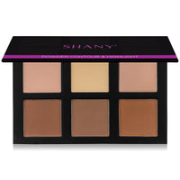 SHANY Powder Contour & Highlight Makeup Palette with Mirror - 6 Color Contour Palette - CONTOUR - SHOP CONTOUR - FACE POWDER - ITEM# SH-4L-3