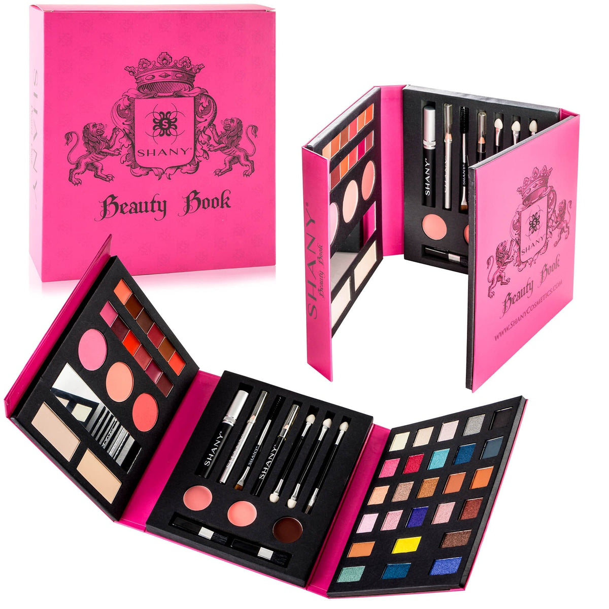 SHANY Beauty Book Makeup Kit All in one Travel Makeup Set - 35 Colors Eyeshadow , Eye brow, makeup blushes, powder palette ,10 Lip Colors, Eyeliner pens & makeup Mirror - Holiday Makeup Gift Set - SHOP  - MAKEUP SETS - ITEM# SH-BEAUTYBOOK-B