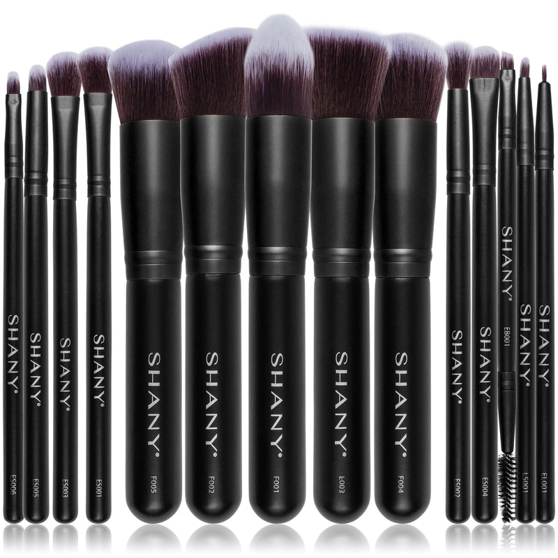 SHANY Black Bombshell 14-Piece Brush Set – Elite Cosmetics Brush Collection - Complete Kabuki Makeup Brush Set - 14 PCS - SHOP  - BRUSH SETS - ITEM# SH-BR0014-PARENT2