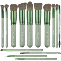 SHANY14 Piece Makeup Brush Set – Elite Cosmetics Brush Collection - Complete Kabuki , Eyes, Face, powder, foundation Makeup Brush Set - Emerald - SHOP EMERALD - BRUSH SETS - ITEM# SH-BR0014-GR