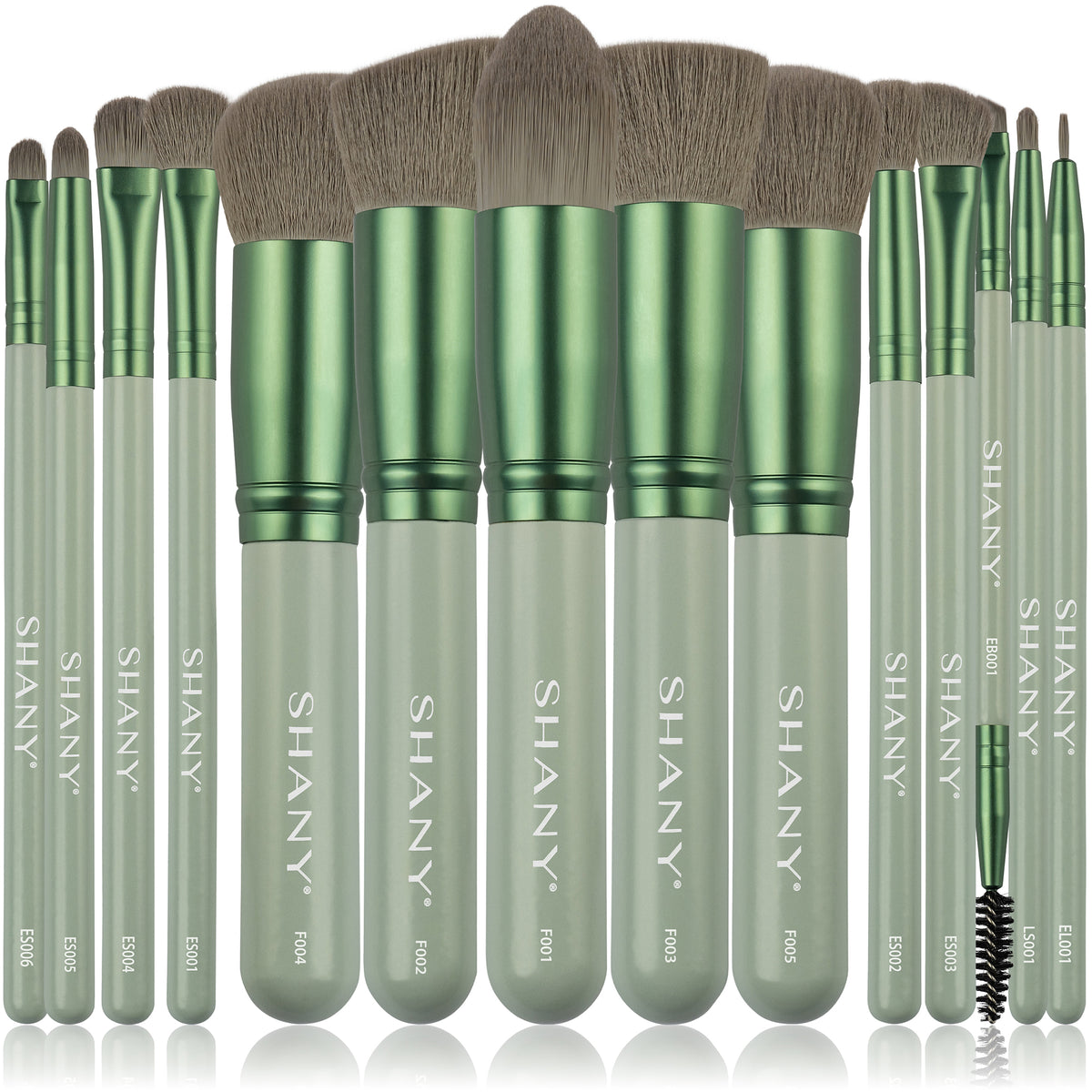 SHANY Emerald Professional Makeup Brush Set - EMERALD - ITEM# SH-BR0014-GR - makeup contour brush set Holiday gift for her mom,it cosmetics brushes BH brush set BS-MALL Makeup,morphe brush set Makeup Brushes Premium Synthetic,cosmetics brush set applicator makeup brush sets,makeup brush set with case Zoreya brush bag makeup - UPC# 810028463936