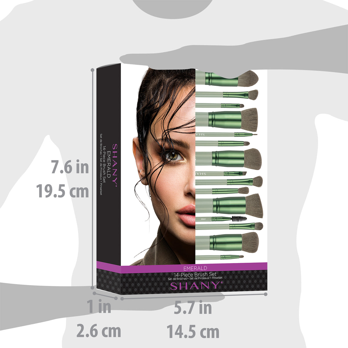 SHANY Emerald Professional Makeup Brush Set - EMERALD - ITEM# SH-BR0014-GR - Best seller in cosmetics BRUSH SETS category