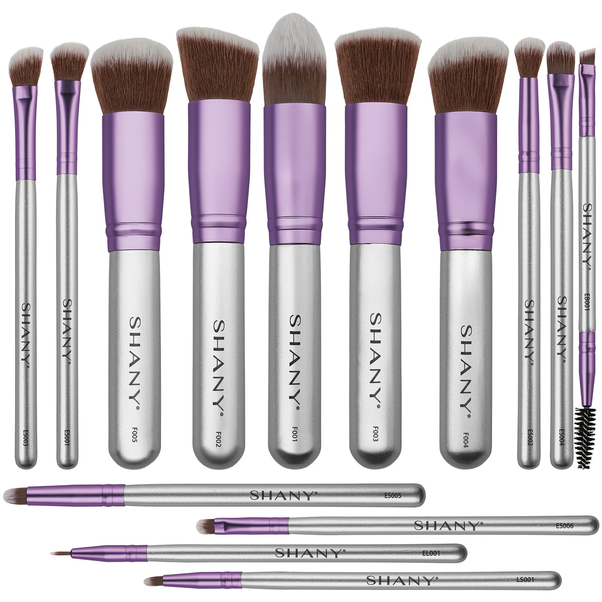 SHANY14 Piece Makeup Brush Set – Elite Cosmetics Brush Collection - Complete Kabuki , Eyes, Face, powder, foundation Makeup Brush Set - Lilac - SHOP LILAC - BRUSH SETS - ITEM# SH-BR0014-LC