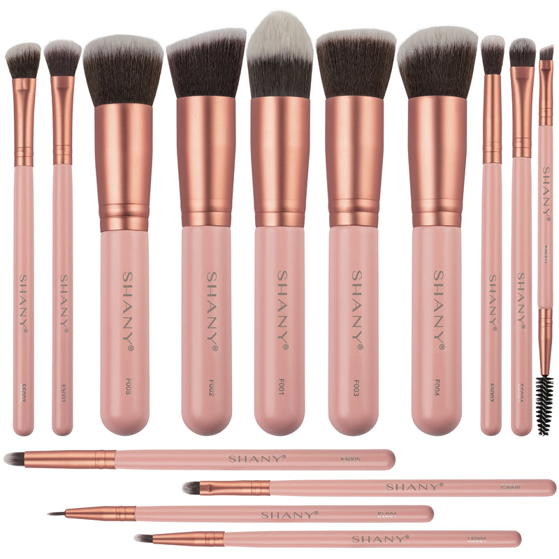 SHANY14 Piece Makeup Brush Set – Elite Cosmetics Brush Collection - Complete Kabuki , Eyes, Face, powder, foundation Makeup Brush Set - Bubble Gum - SHOP BUBBLE GUM - BRUSH SETS - ITEM# SH-BR0014-LP