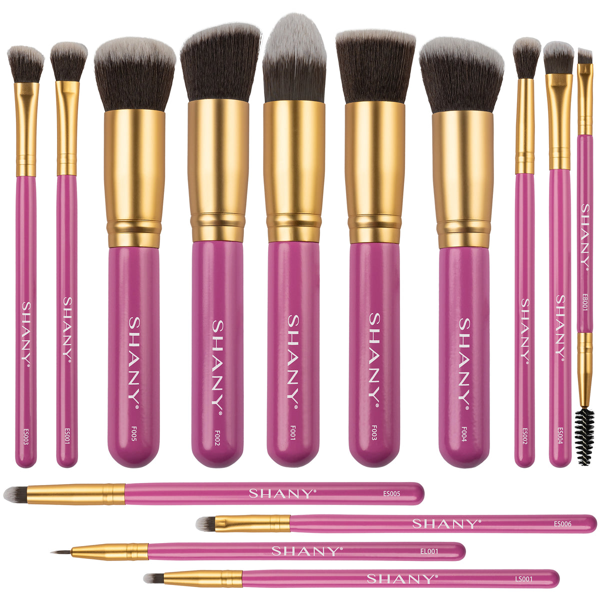 SHANY14 Piece Makeup Brush Set – Elite Cosmetics Brush Collection - Complete Kabuki , Eyes, Face, powder, foundation Makeup Brush Set - LILY - SHOP LILY - BRUSH SETS - ITEM# SH-BR0014-PK