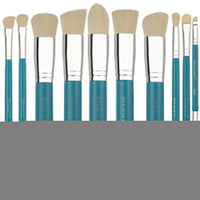 SHANY14 Piece Makeup Brush Set – Elite Cosmetics Brush Collection - Complete Kabuki , Eyes, Face, powder, foundation Makeup Brush Set - Turquoise - SHOP TURQUOISE - BRUSH SETS - ITEM# SH-BR0014-TR