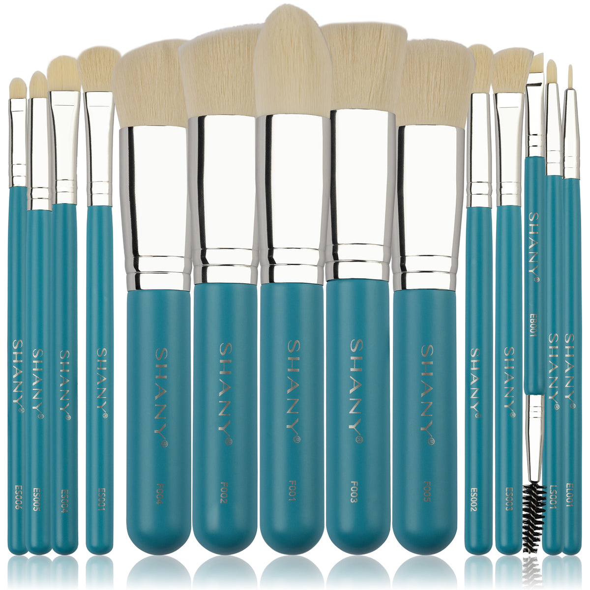SHANY Turquoise Professional Makeup Brush Set - TURQUOISE - ITEM# SH-BR0014-TR - makeup contour brush set Holiday gift for her mom,it cosmetics brushes BH brush set BS-MALL Makeup,morphe brush set Makeup Brushes Premium Synthetic,cosmetics brush set applicator makeup brush sets,makeup brush set with case Zoreya brush bag makeup - UPC# 810028463905