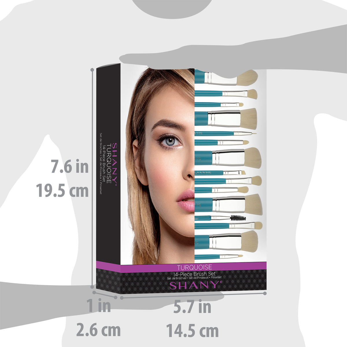 SHANY Turquoise Professional Makeup Brush Set - TURQUOISE - ITEM# SH-BR0014-TR - Best seller in cosmetics BRUSH SETS category