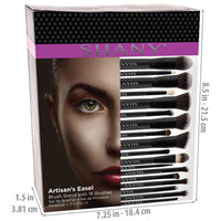 SHANY Black Artisan Easel Makeup Brush Set with Stand - BLACK PURPLE - ITEM# SH-BR0018-BKC - Best seller in cosmetics BRUSH SETS category