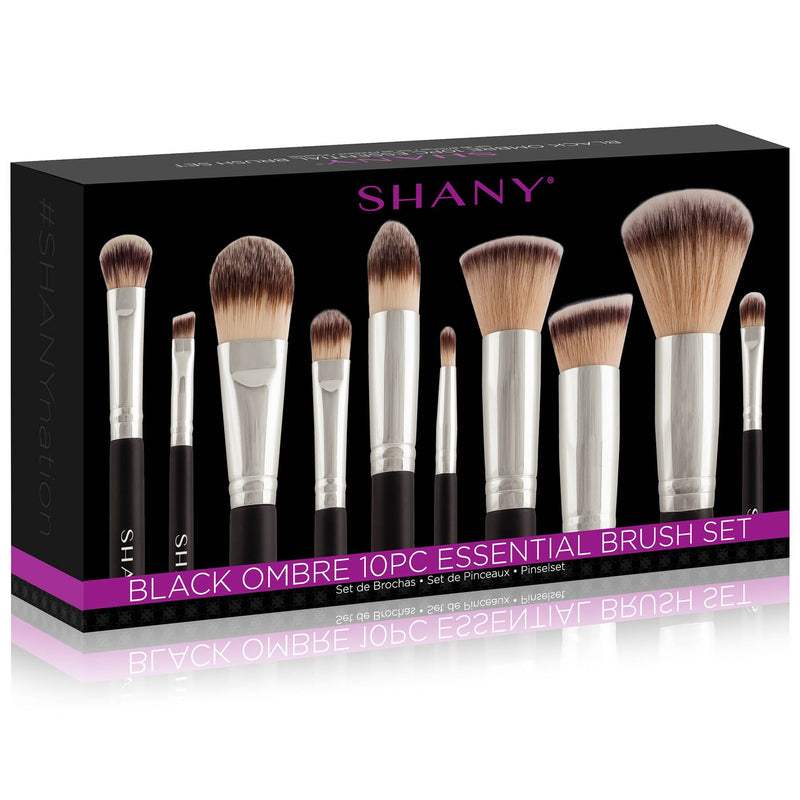 SHANY Black OMBRÉ Pro Essential Makeup Brush Set -  - ITEM# SH-BR002 - makeup contour brush set Holiday gift for her mom,it cosmetics brushes BH brush set BS-MALL Makeup,morphe brush set Makeup Brushes Premium Synthetic,cosmetics brush set applicator makeup brush sets,makeup brush set with case Zoreya brush bag makeup - UPC# 723175176898