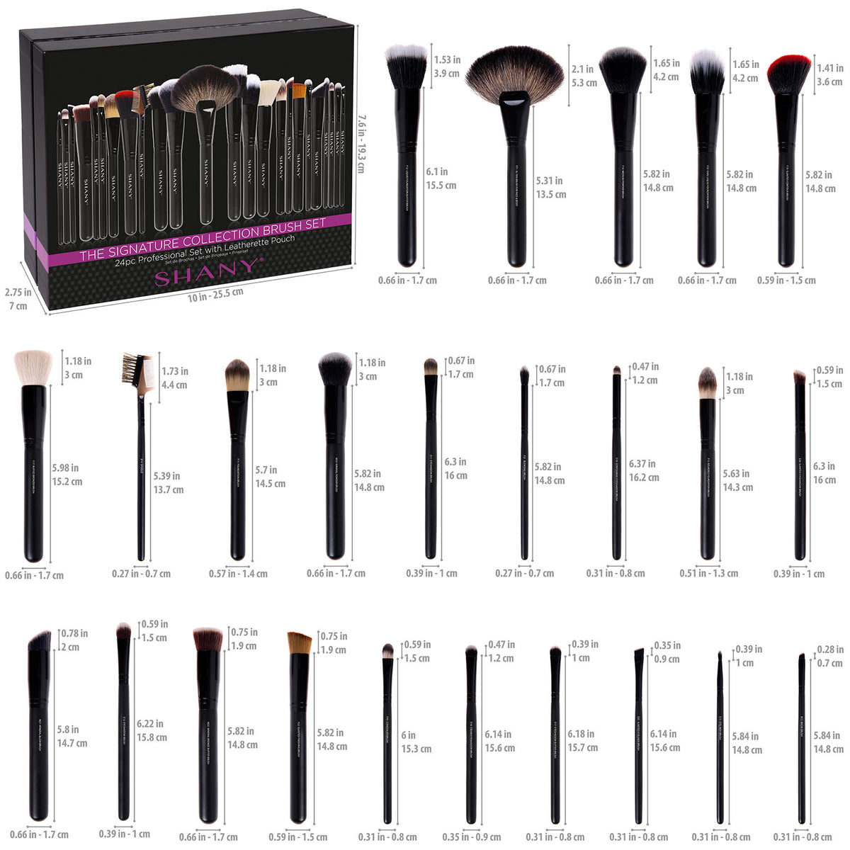 SHANY The Masterpiece Signature Makeup Brush Set - NO BOX - ITEM# SH-BR005 - Best seller in cosmetics BRUSH SETS category
