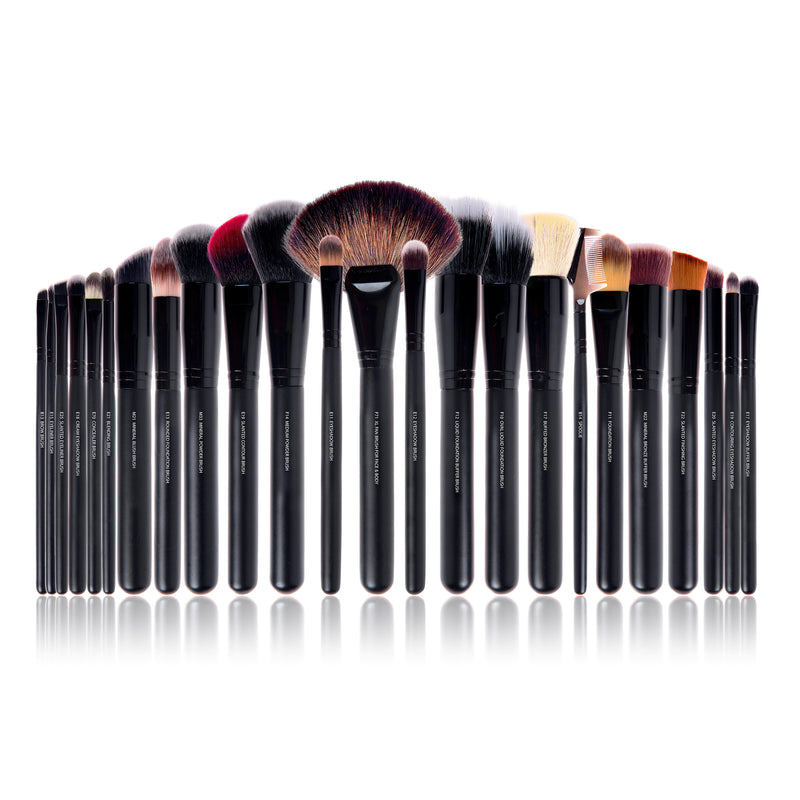 SHANY Makeup Brushes The Masterpiece Pro Signature Makeup Brush Set - Foundation Powder Concealers Eye Shadow brushes, Synthetic Bristle with Wooden handles , Premium Gift Packaging - 24pcs - SHOP WITH BOX - BRUSH SETS - ITEM# SH-BR005-BK