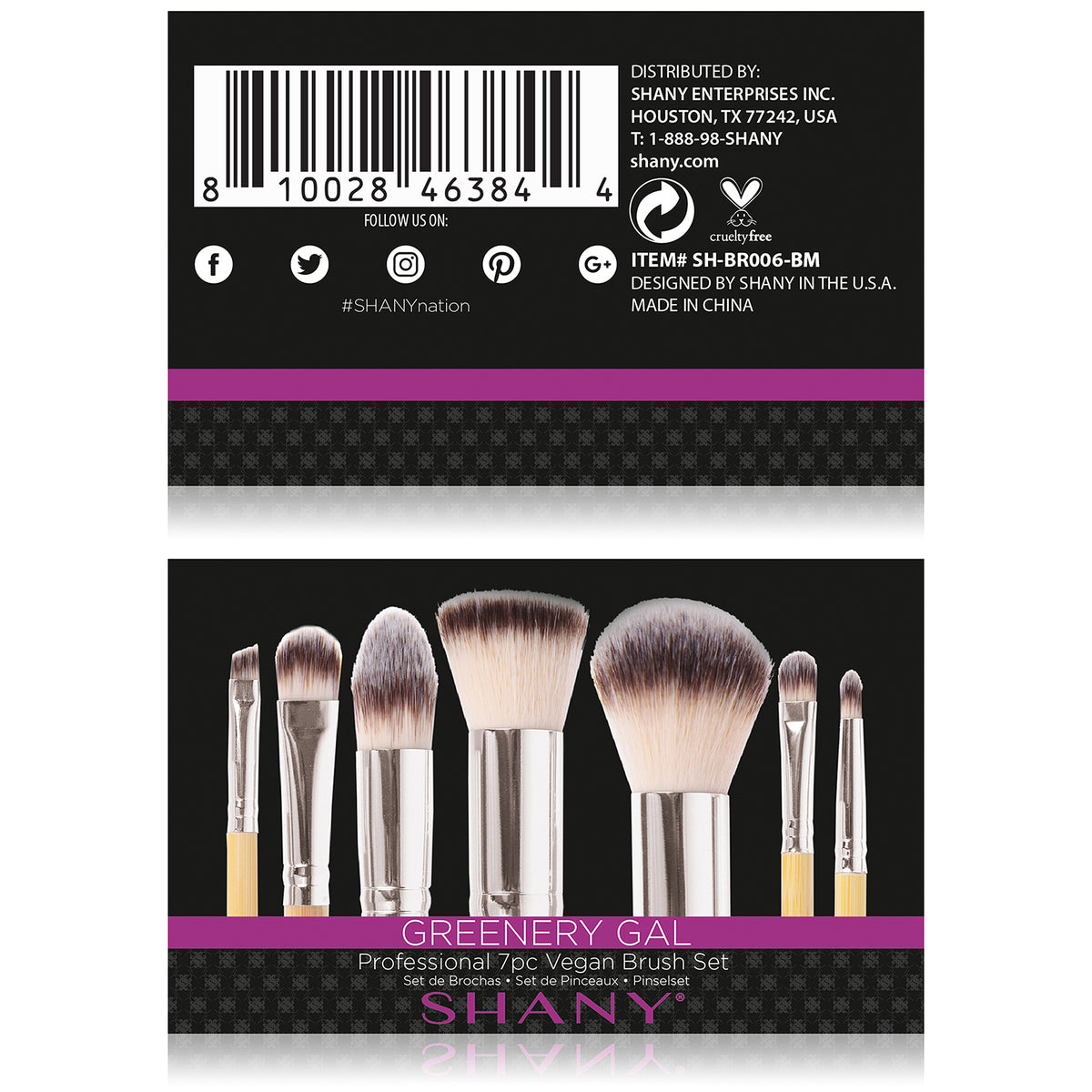 SHANY I love Bamboo - Petite Bamboo Makeup Brush Set - GREENERY GAL - ITEM# SH-BR006-BM - makeup contour brush set Holiday gift for her mom,it cosmetics brushes BH brush set BS-MALL Makeup,morphe brush set Makeup Brushes Premium Synthetic,cosmetics brush set applicator makeup brush sets,makeup brush set with case Zoreya brush bag makeup - UPC# 810028463844