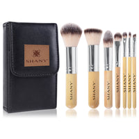 SHANY Makeup Brushes - I love Bamboo - 7pc Petite Pro Bamboo Make up brush set with cosmetics brush Carrying Case - SHOP GREENERY GAL - BRUSH SETS - ITEM# SH-BR006-BM