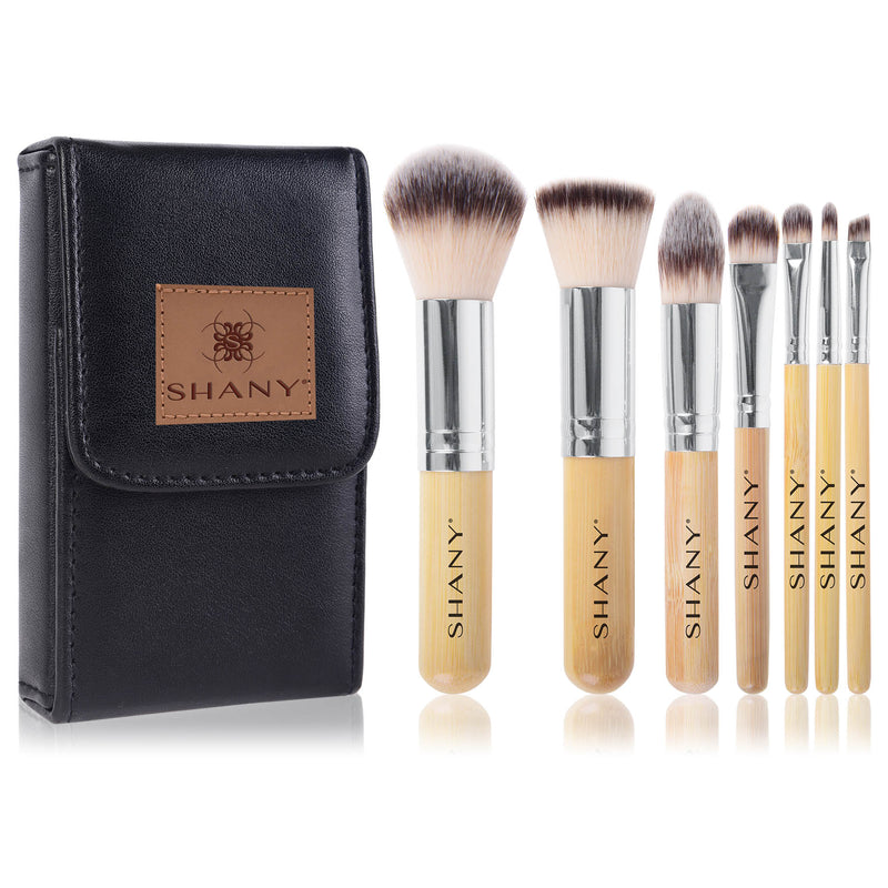 SHANY Makeup Brushes - I love Bamboo - 7pc Petite Pro Bamboo Make up brush set with cosmetics brush Carrying Case - SHOP GREENERY GAL - BRUSH SETS - ITEM# SH-BR006-BM