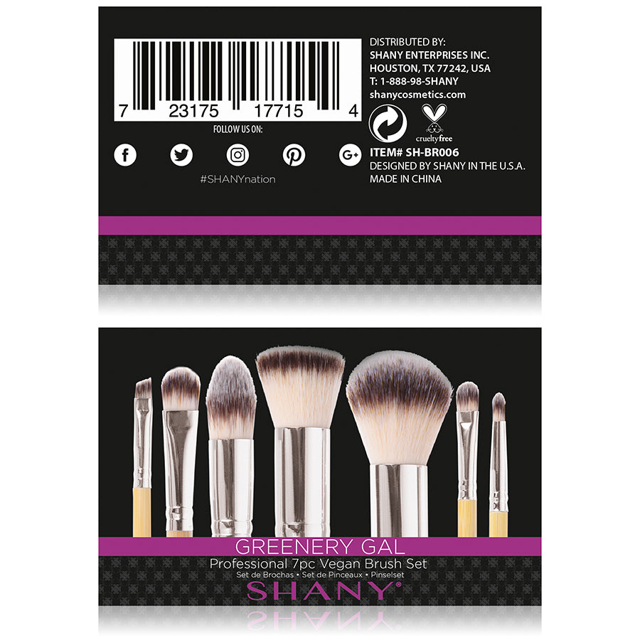 SHANY I love Bamboo - Petite Bamboo Makeup Brush Set - GREENERY GAL - ITEM# SH-BR006-BM - makeup contour brush set Holiday gift for her mom,it cosmetics brushes BH brush set BS-MALL Makeup,morphe brush set Makeup Brushes Premium Synthetic,cosmetics brush set applicator makeup brush sets,makeup brush set with case Zoreya brush bag makeup - UPC# 810028463844