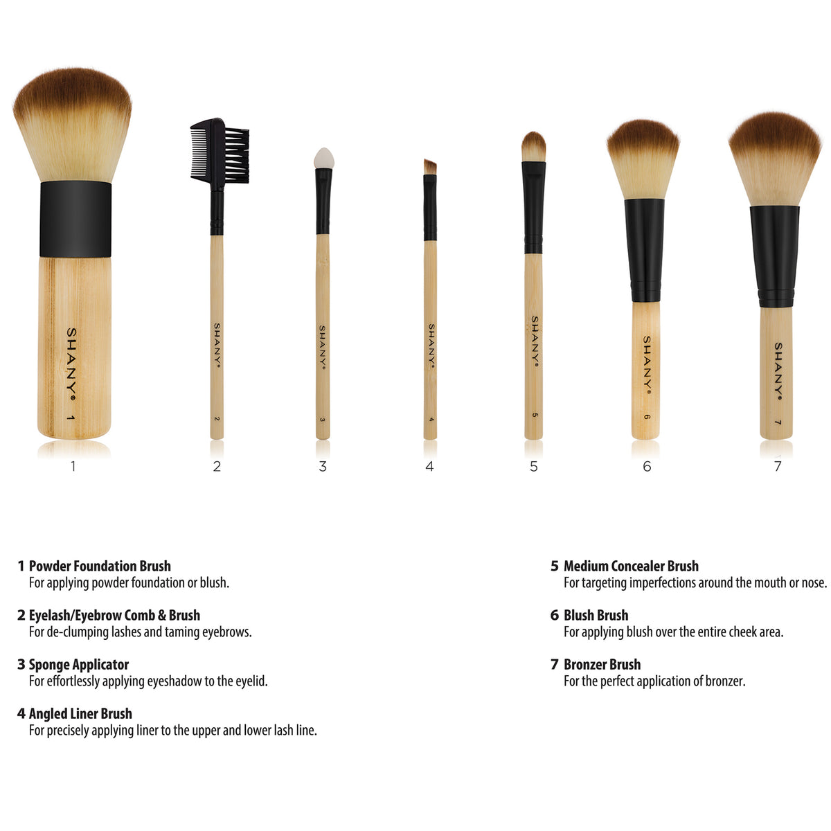 SHANY Bamboo Brush Set - Vegan Brushes