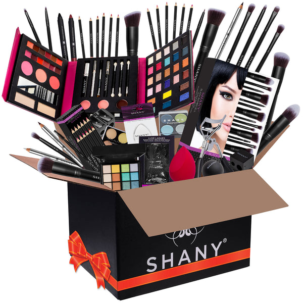 SHANY Bundle Makeup Set - All in One Make up Bulk Box - Includes Pro Cosmetics Brush Set, Large Makeup Set , Face Sponge Blender , Lip-gloss and more. - HOLIDAY GIFT SET - Color Styles Vary - SHOP  - MAKEUP SETS - ITEM# SH-BUNDLE-PARENT