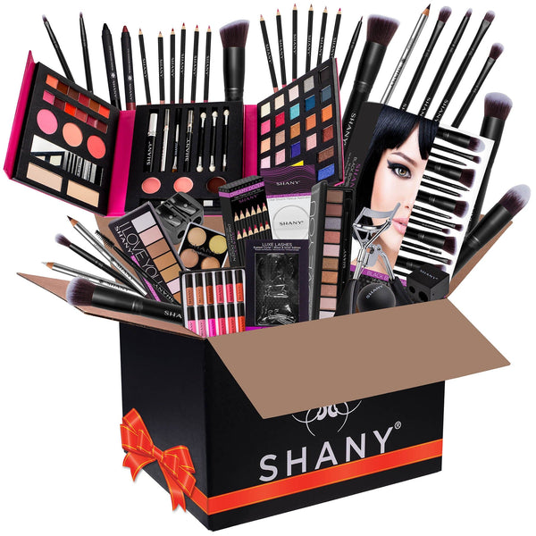 SHANY Bundle Makeup Set - All in One Makeup Bundle  Adult Teen Makeup - Includes Pro Makeup Brush Set, Makeup Eyeshadow Palette , Makeup Blender , Lip-gloss and more. - HOLIDAY GIFT IDEA - Color Styles Vary - SHOP  - MAKEUP SETS - ITEM# SH-BUNDLE-7