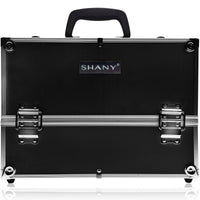 SHANY Essential Pro Makeup Train Case - Jet Black - JET BLACK - ITEM# SH-C005-BK - Makeup train cases bag organizer storage women kit,Professional large mini travel rolling toiletry,Joligrace ollieroo seya soho cosmetics holder box,Salon brush artist high quality water resistant,Portable carry trolley lipstic luggage lock key - UPC# 765573986006